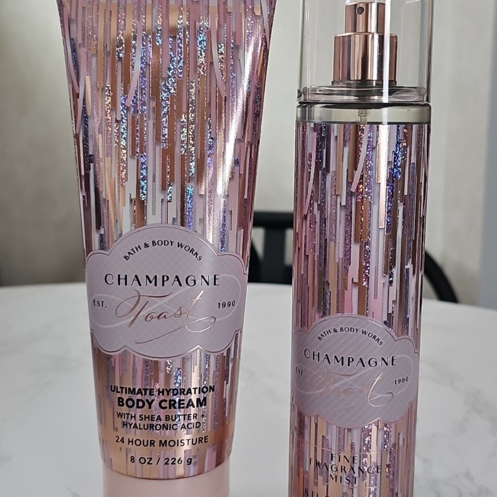 Bath & Body Works Champagne Toast Body Cream & Mist Set - Pink